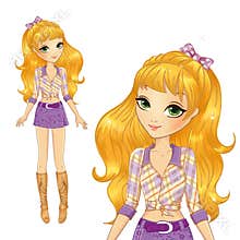 Blonde Girl Dressed In Casual Style