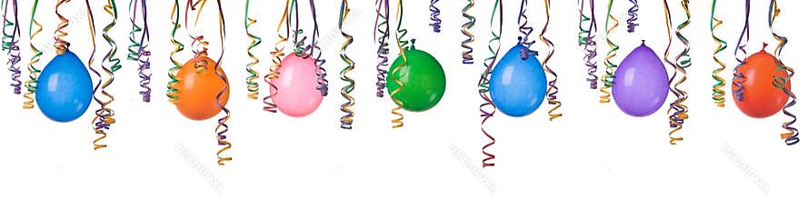 Balloons and confetti