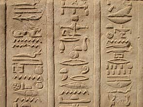 Hieroglyphics at Temple of Kom Ombo, Egypt