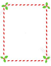 Candy cane border with holly