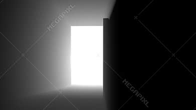 Door opening to bright white light