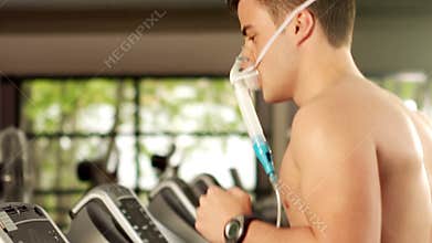 Man doing fitness test on treadmill
