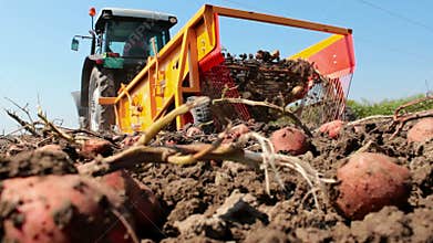 Production of potatoes in the field