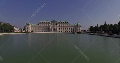Flying above the majestic Belvedere in Vienna, Austria