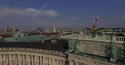 Flying above Imperial Palace Hofburg, Vienna