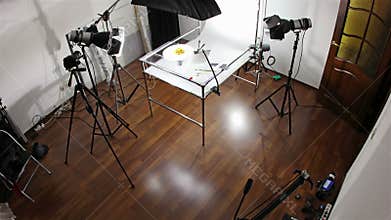Backstage of studio video shooting, time-lapse 2