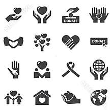 Charity and love icons