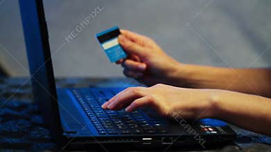 Secure internet banking with computer and credit card