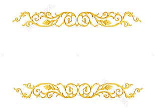 Ornament elements, vintage gold floral designs