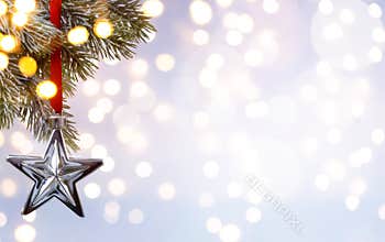 Art Christmas holiday background; tree light