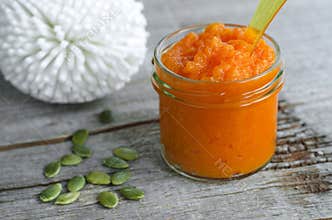 Homemade pumpkin cosmetic mask