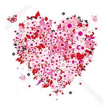Floral heart shape
