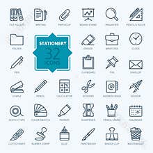 Outline icon collection - Office stationery