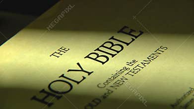 Pages turning in a holy bible