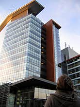 Contemporary downtown high-rise building