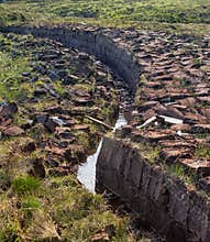Peat cutting in Scotland