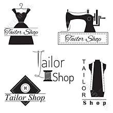 Set of tailor labels, badges and emblems