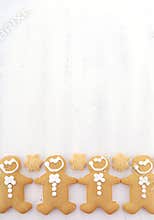 Christmas background with gingerbread borders.