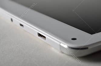 Corner with mini usb of pad tablet.