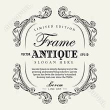Antique frame hand drawn vintage label banner vector illustration