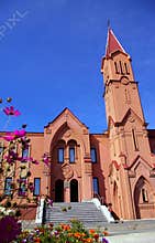 Facade church in gothic style
