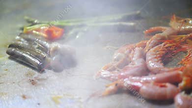 Seafood Cooking at Restaurant