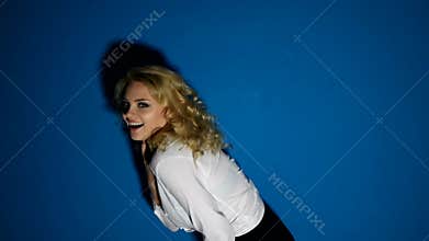 Young lovely blond secretary