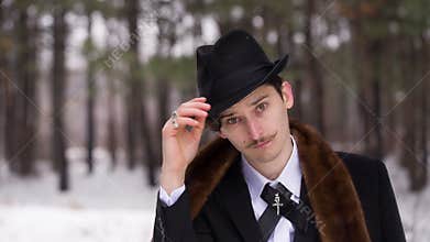 Stylish Man Wears a Hat