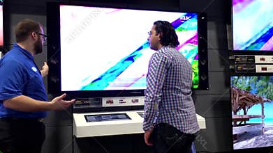 Best buy's boxing day sale with shopper asking promotion of TV