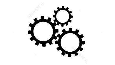Gears rotate idea Mechanics seamless loopable FullHD 1080p 2D flat animation