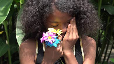 Sad and Crying Teen African Girl