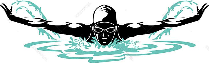 Professional Female Butterfly Swimmer