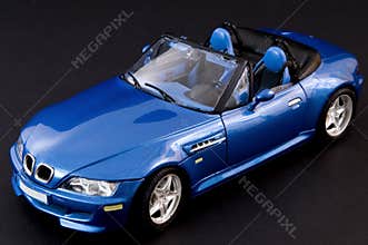 Stylish blue covertible roadster