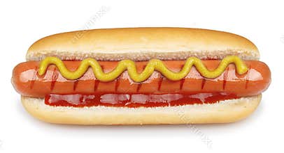 Hot dog grill with mustard