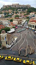 Monastiraki in shadow of Acropolis