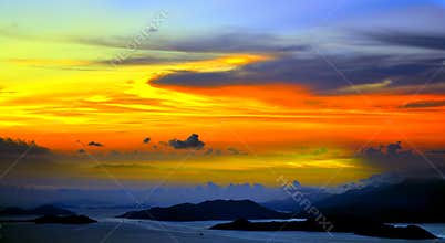 Beautiful tranquil sunset