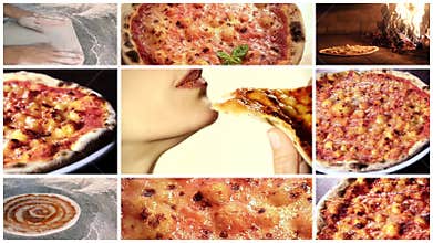 Delicious pizza montage