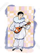 Pierrot grief buffoonery theater lute