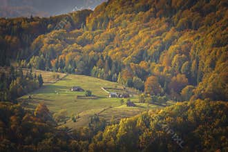 Mountain Peak in Autumn Afternoon Light