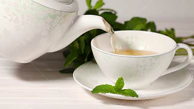 Cup tea with mint
