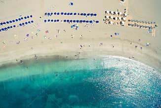 Aerial shot of people spending their holidays o