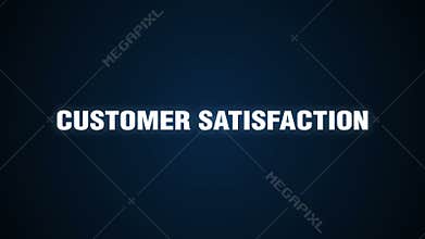 On-Offline , Services , Solution, Reward, Communication,Text animation 'CUSTOMER SATISFACTION '