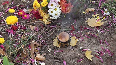 Incense on the grave