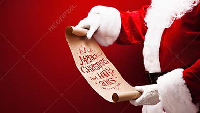 Santa Claus with congratulation