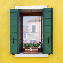 Residential house window in Burano
