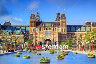 Vibrant tulips museum Amsterdam