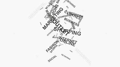 Light bulb Online Business Marketing and Shopping word cloud text typography