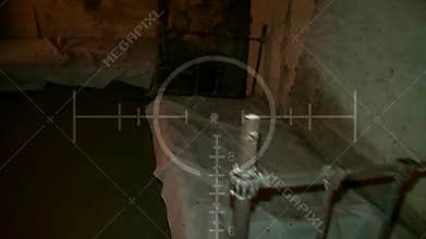 Dark old abandoned underground tunnel. Grunge vintage catacombs. Scary background for the quest military