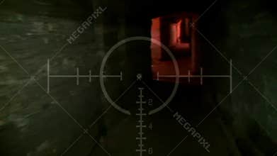 Dark old abandoned underground tunnel. Grunge vintage catacombs. Scary background for the quest military