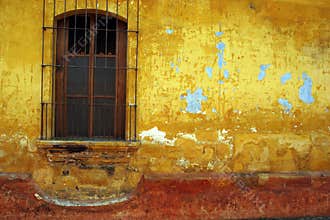 Barred window, Antigua, Guatemala.
